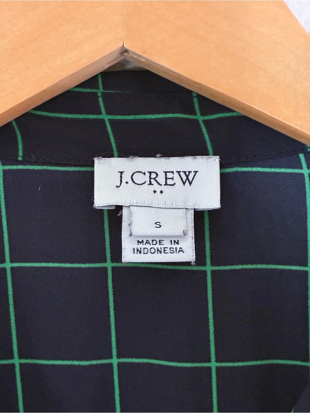 J. Crew | Navy and green airy lightweight long sleeve button front blouse small
